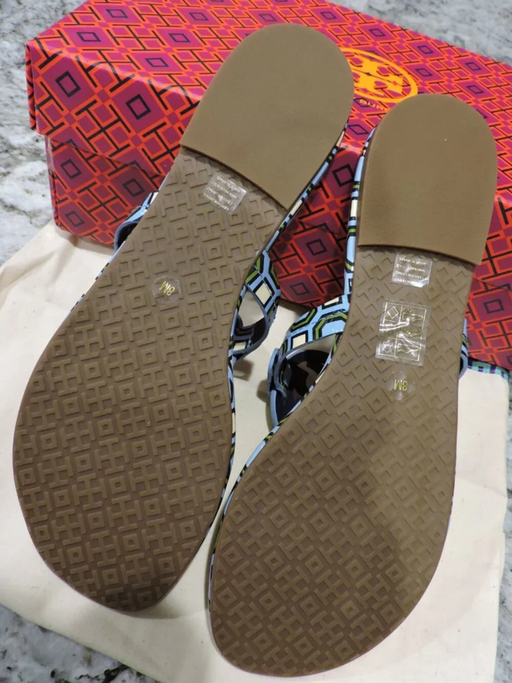NIB Tory Burch Sandals - Light Chambray Octagon Miller - Size 8